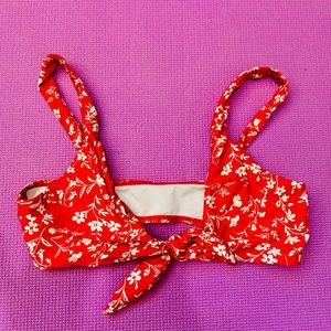 Red bathing suit top!